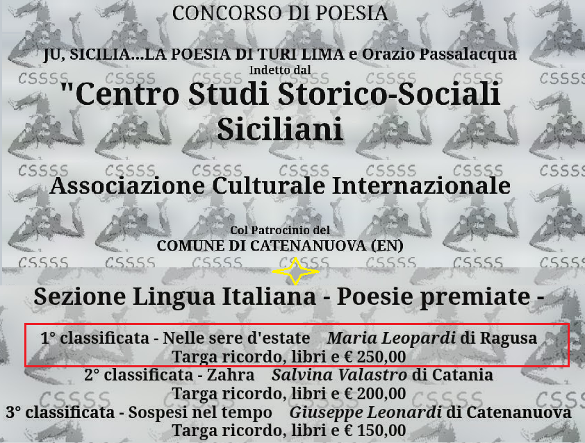 Premio Concorso a Maria Leopardi